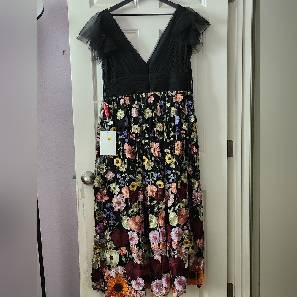 Mac Duggal Black Floral Dress